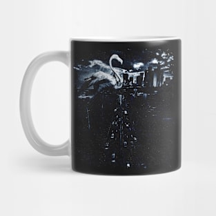 vintage 80s retro art style with grungy effect Mug